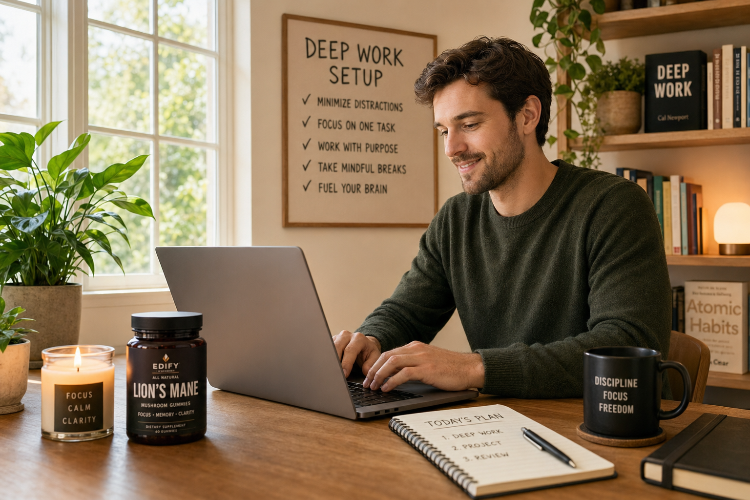 Optimize Your Deep Work Setup with Edify Lions Mane