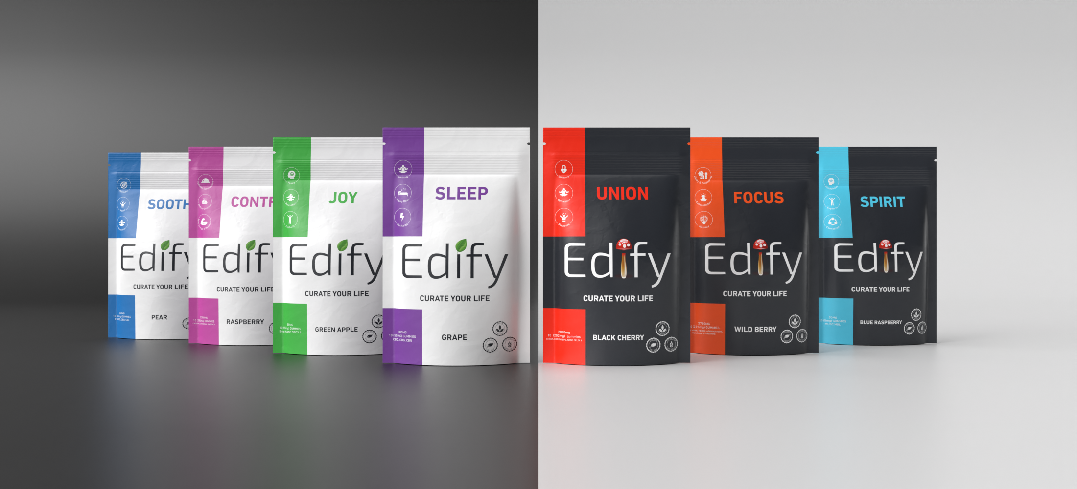 EdifyOne Premium hemp gummies and mushroom gummies banner