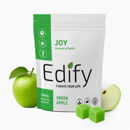 Edify Joy Hemp Gummies Green Apple Package Front With 5mg Nano Delta-9 THC