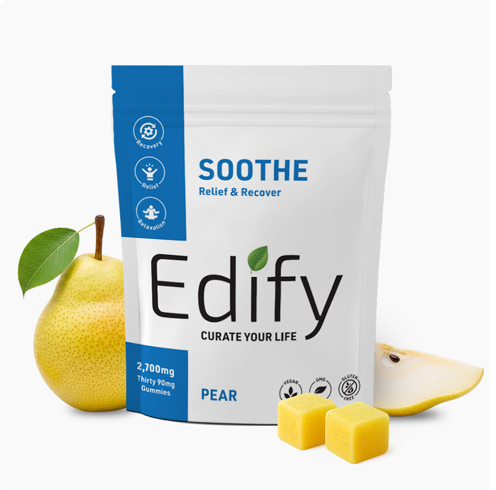 Edify Soothe Pear Gummies Pouch With Nootropic Hemp Derived Formula
